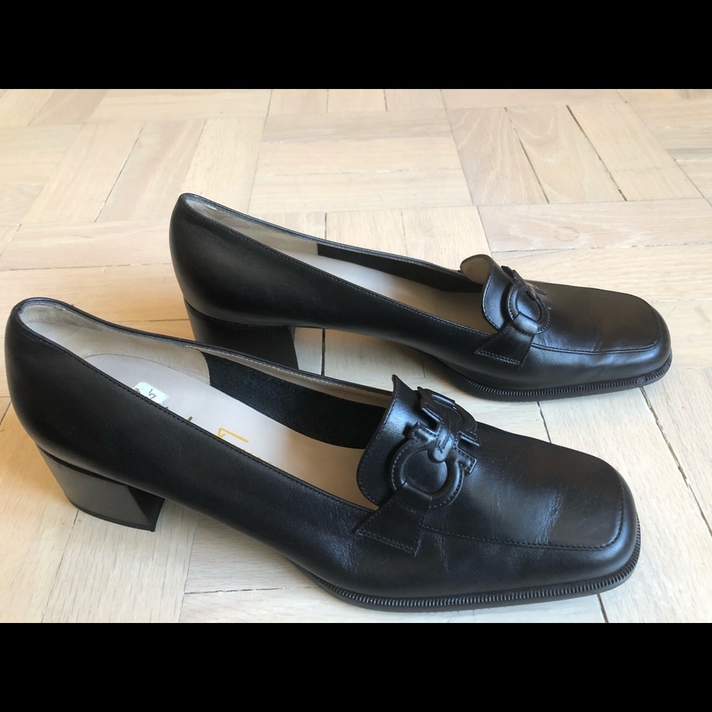 Ferragamo Gancini-Embossed Leather Loafer